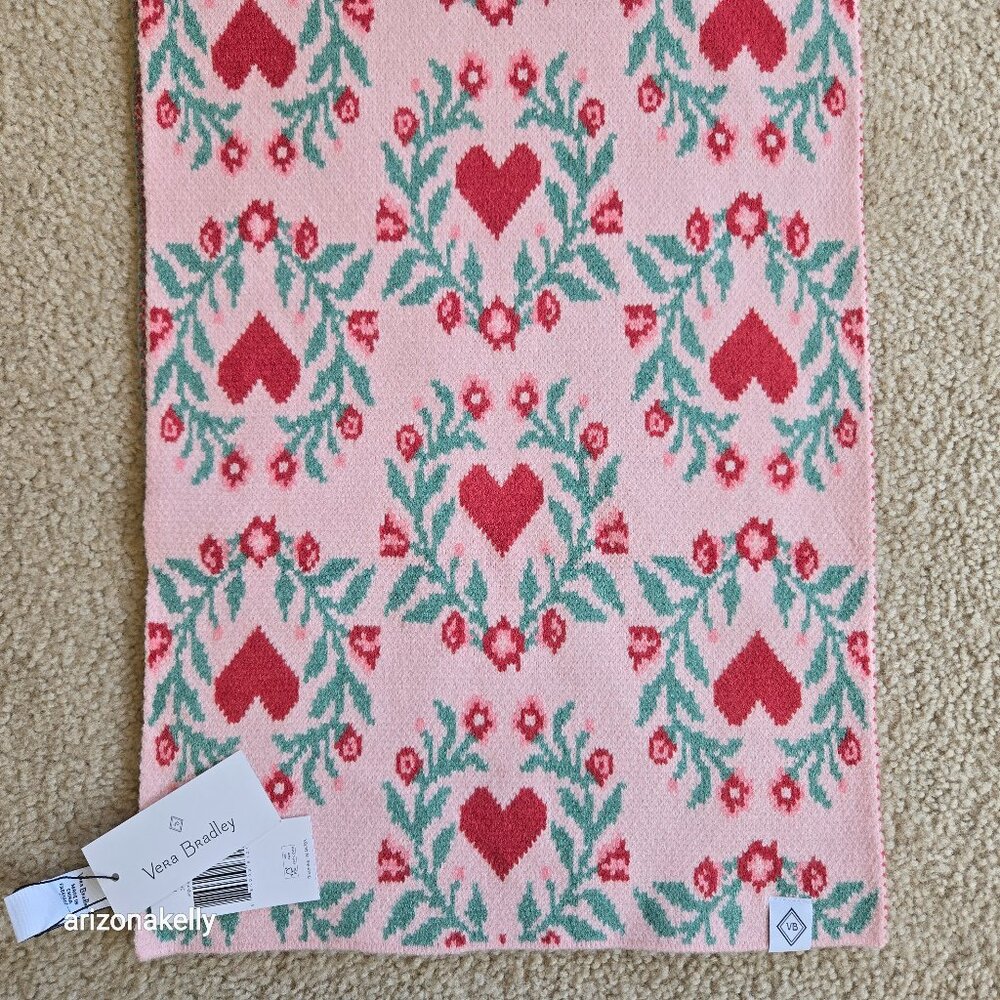 NWT Vera Bradley Knit Heart Scarf